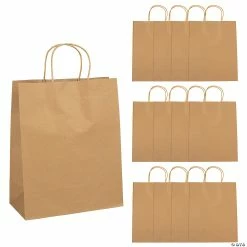 Buy 🤩 10 1/2" x 5 1/4" x 13" Large Brown Kraft Paper Gift Bags - 12 Pc. 🥰