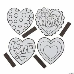 Crafts for Kids Sales 26 Cheapest 👍 Color Your Own Heart Magnets - 12 Pc. 😍