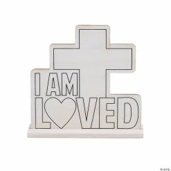 Hot Sale 😀 Color Your Own I Am Loved Tabletop Signs - Makes 12 😉