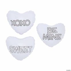 Buy 👍 Color Your Own Inflatable Valentine’s Day Hearts - 12 Pc. ✨