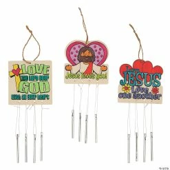 Brand new ⌛ Color Your Own Jesus Loves You Wind Chimes - 12 Pc. 💯