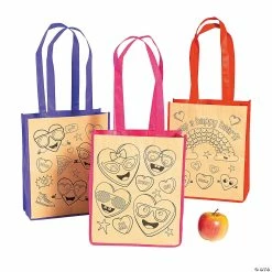 Top 10 𧨠Color Your Own Medium Valentine Tote Bags - 12 Pc. π