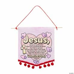 Deals 😀 Color Your Own Valentine Prayer Banners with Pom-Pom Trim - 12 Pc. 👏 -Crafts for Kids Sales color your own valentine prayer banners with pom pom trim 12 pc 14207977 a02