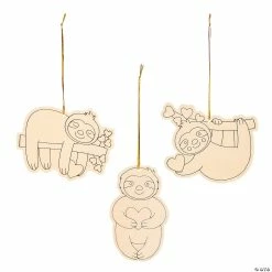 Hot Sale 🧨 Color Your Own Valentine Sloth Ornaments - 12 Pc. ⌛