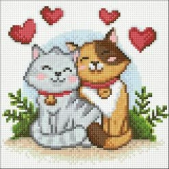 Deals 👍 Crafting Spark (Wizardi) - Cat Love CS2696 7.9 x 7.9 inches Crafting Spark Diamond Painting Kit ⌛