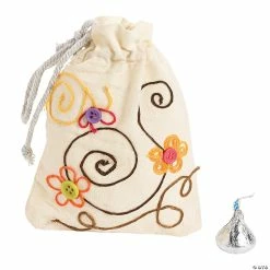 Promo 😍 DIY Mini Canvas Drawstring Bags - 48 Pc. 😀
