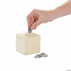 Cheap ⌛ DIY Unfinished Wood Block Bank - 12 Pc. ❤️