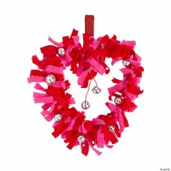 Cheapest 🎉 Fleece Tied Valentine Heart Wreath Craft Kit - Makes 3 🌟