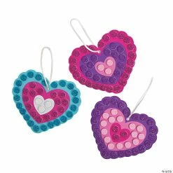 Outlet ⌛ Glitter Mosaic Heart Ornament Craft Kit - Makes 12 ⭐