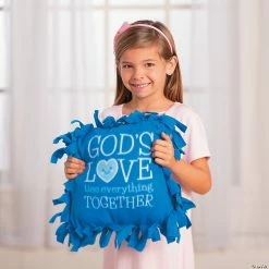 Cheapest 🔔 God’s Love Tied Fleece Pillow Craft Kit - Makes 6 😀 -Crafts for Kids Sales god s love tied fleece pillow craft kit makes 613784444 a02