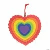 Wholesale 🎉 Layered Rainbow Heart Ornament Craft Kit - Makes 12 🥰 -Crafts for Kids Sales layered rainbow heart ornament craft kit makes 1213962602