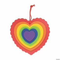 Wholesale 🎉 Layered Rainbow Heart Ornament Craft Kit - Makes 12 🥰