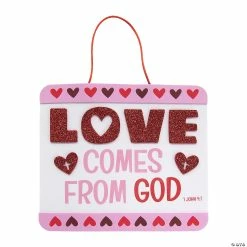 Deals โค๏ธ Love Comes From God Sign Craft Kit - Makes 12 ๐